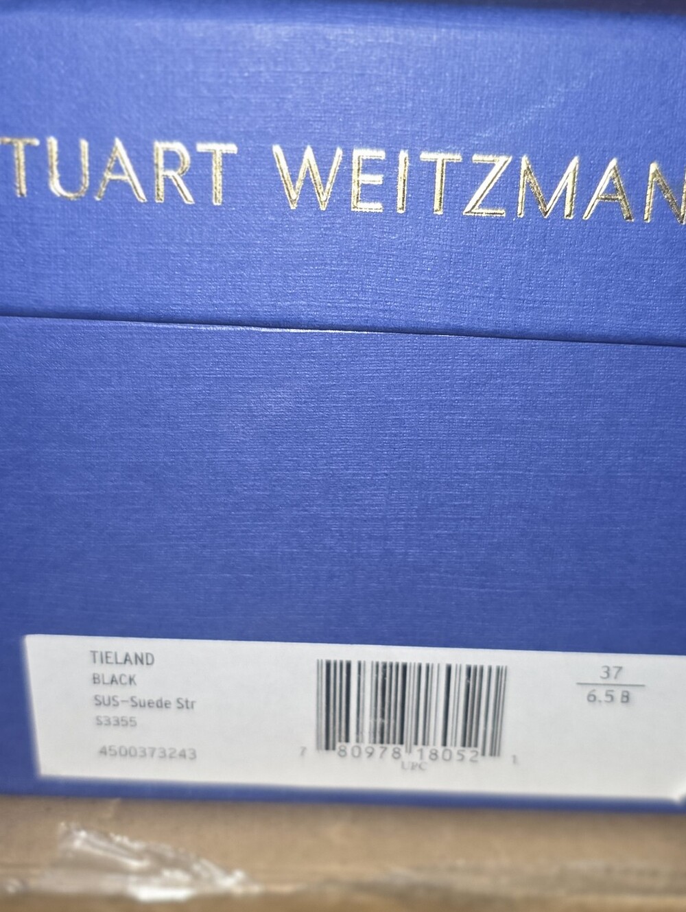 Stuart Weitzman Black Tieland Suede Shoes Box